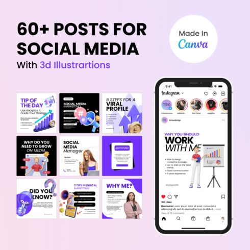 Social Media Templates for Digital Marketing | Bright Post and Story Templates cover image.