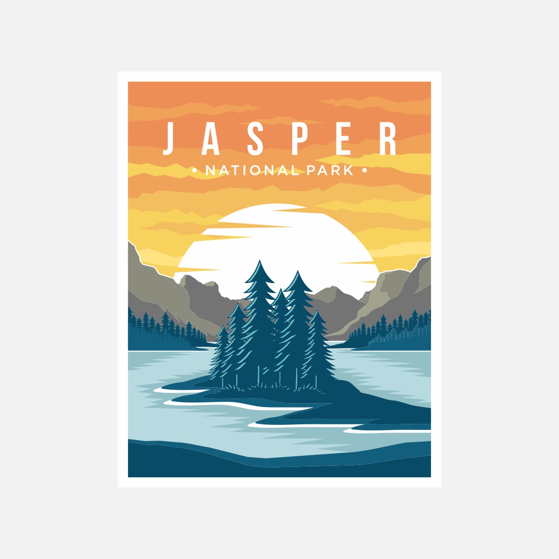 Jasper national park poster vector illustration design – Only $8 cover image.