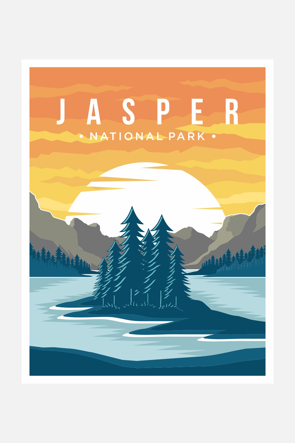 Jasper national park poster vector illustration design – Only $8 pinterest preview image.