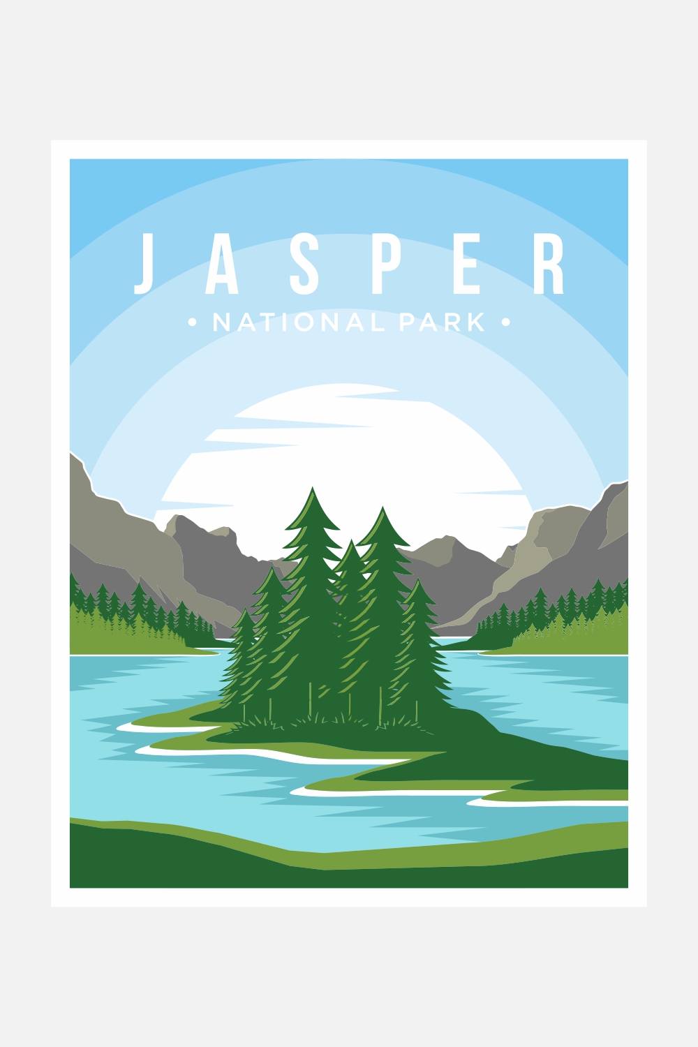 Jasper national park poster vector illustration design – Only $8 pinterest preview image.