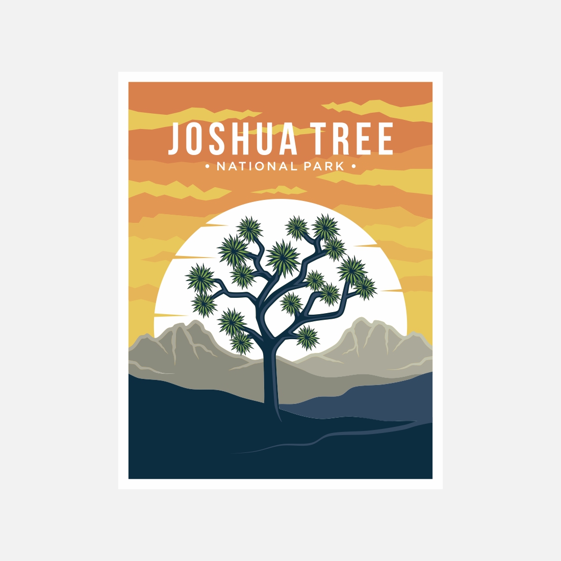 Joshua Tree national park poster vector illustration design – Only $8 cover image.