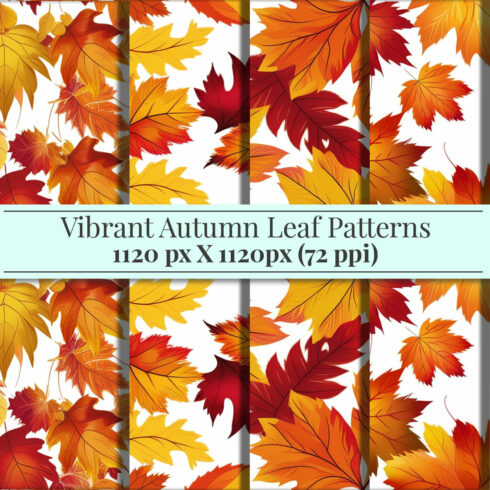 Vibrant Autumn Leaf Patterns Digital Paper Bundle - Seamless Fall Leaves in Warm Earthy Tones cover image.