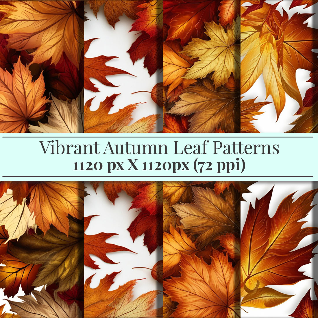 Intricate Autumn Leaf Patterns Digital Paper Bundle - Seamless Fall Leaves in Rich Earthy Tones cover image.