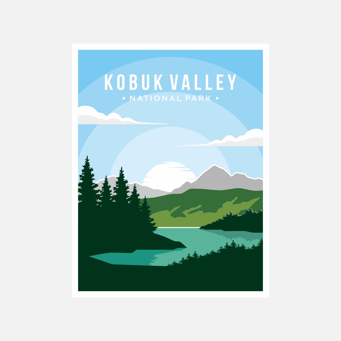 Kobuk Valley national park poster vector illustration design – Only $8 preview image.