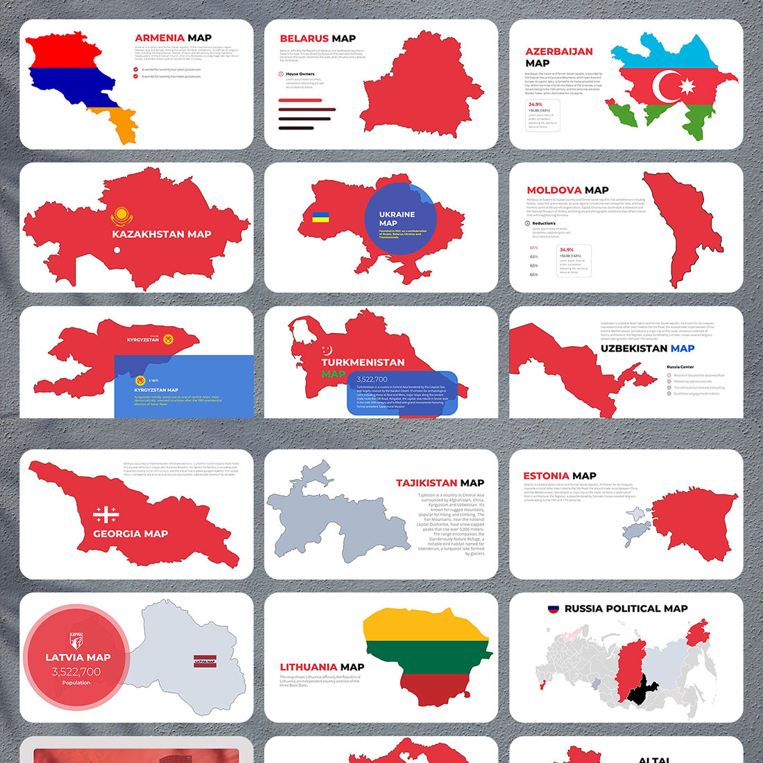 Soviet Union Map And Russia All State Clear Presentation preview image.