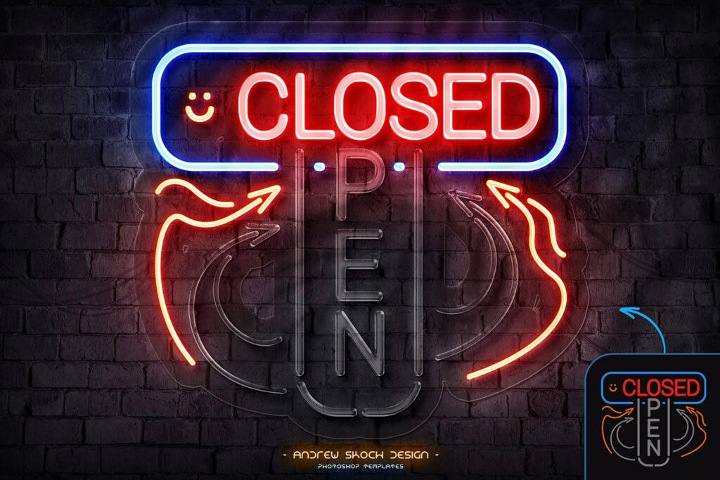 Neon On Off Switch Light – Photoshop Template - MasterBundles