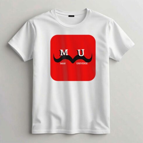 man universe t-shirt design template cover image.