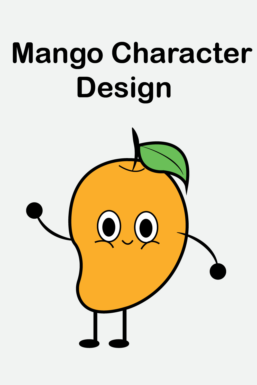 Cute Mango Cartoon Illustration pinterest preview image.