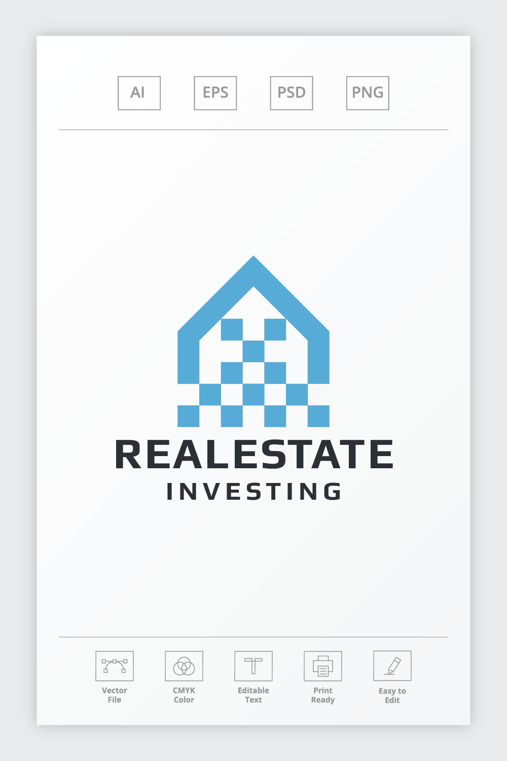 Pixel Real Estate Logo pinterest preview image.