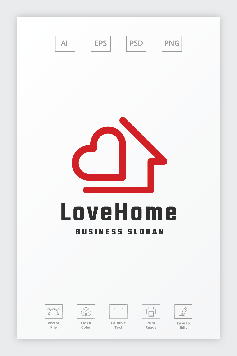Love Home Real Estate Logo pinterest preview image.