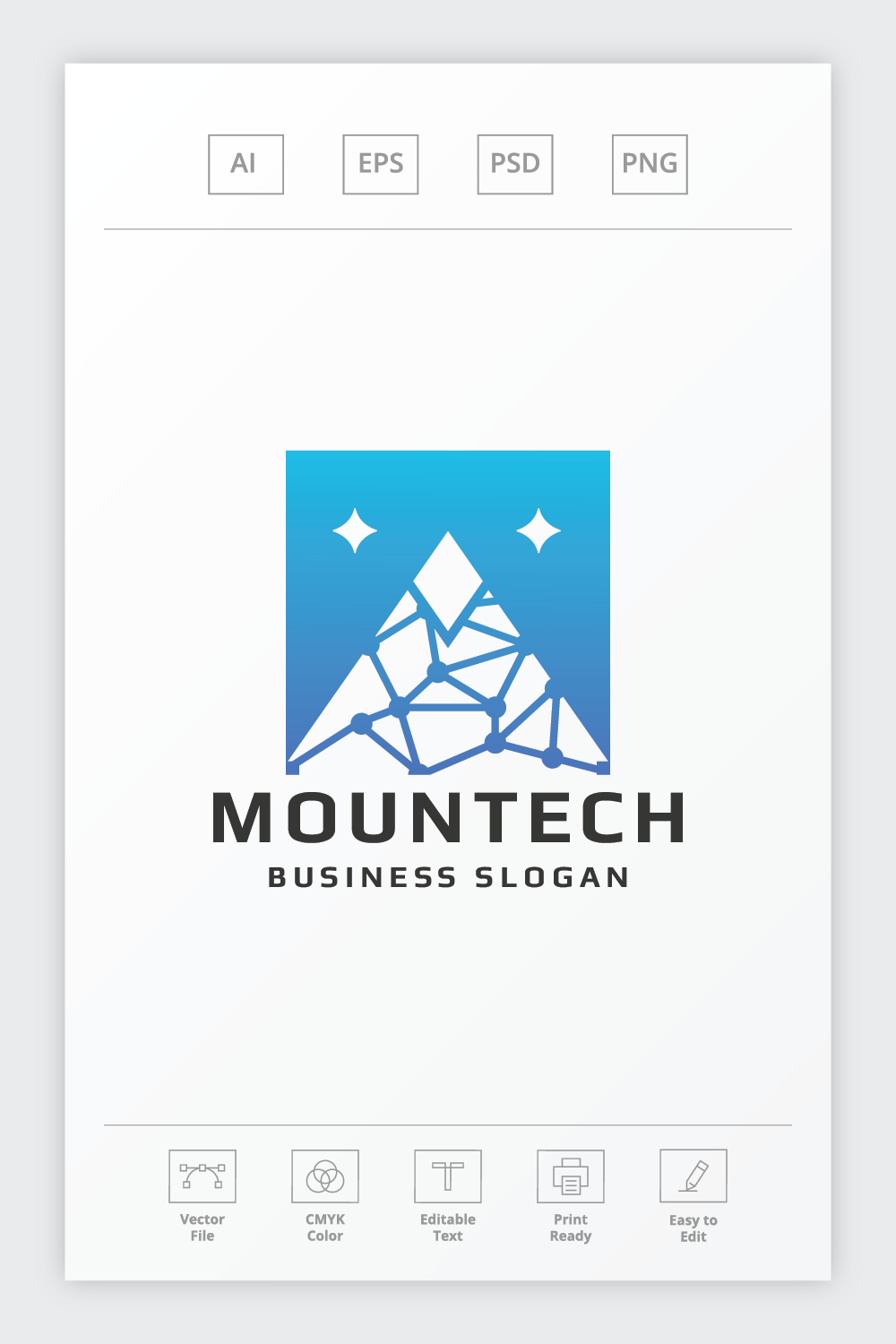 Mountain Tech Letter M Logo pinterest preview image.