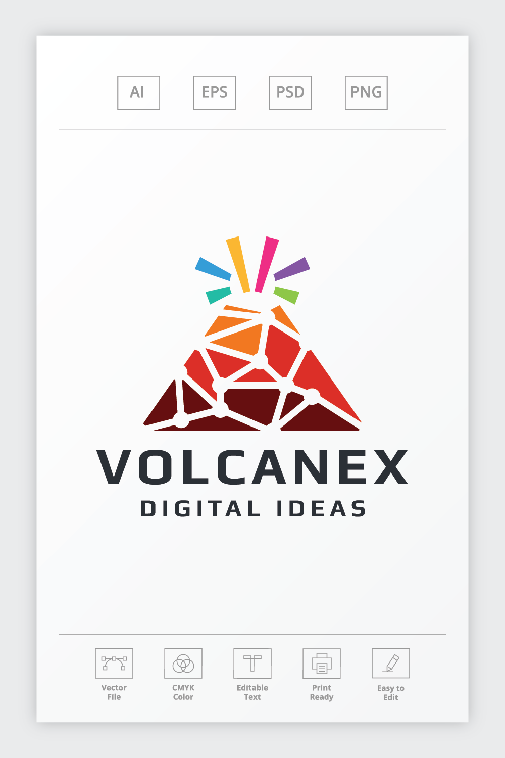 Volcanex Letter V Logo pinterest preview image.
