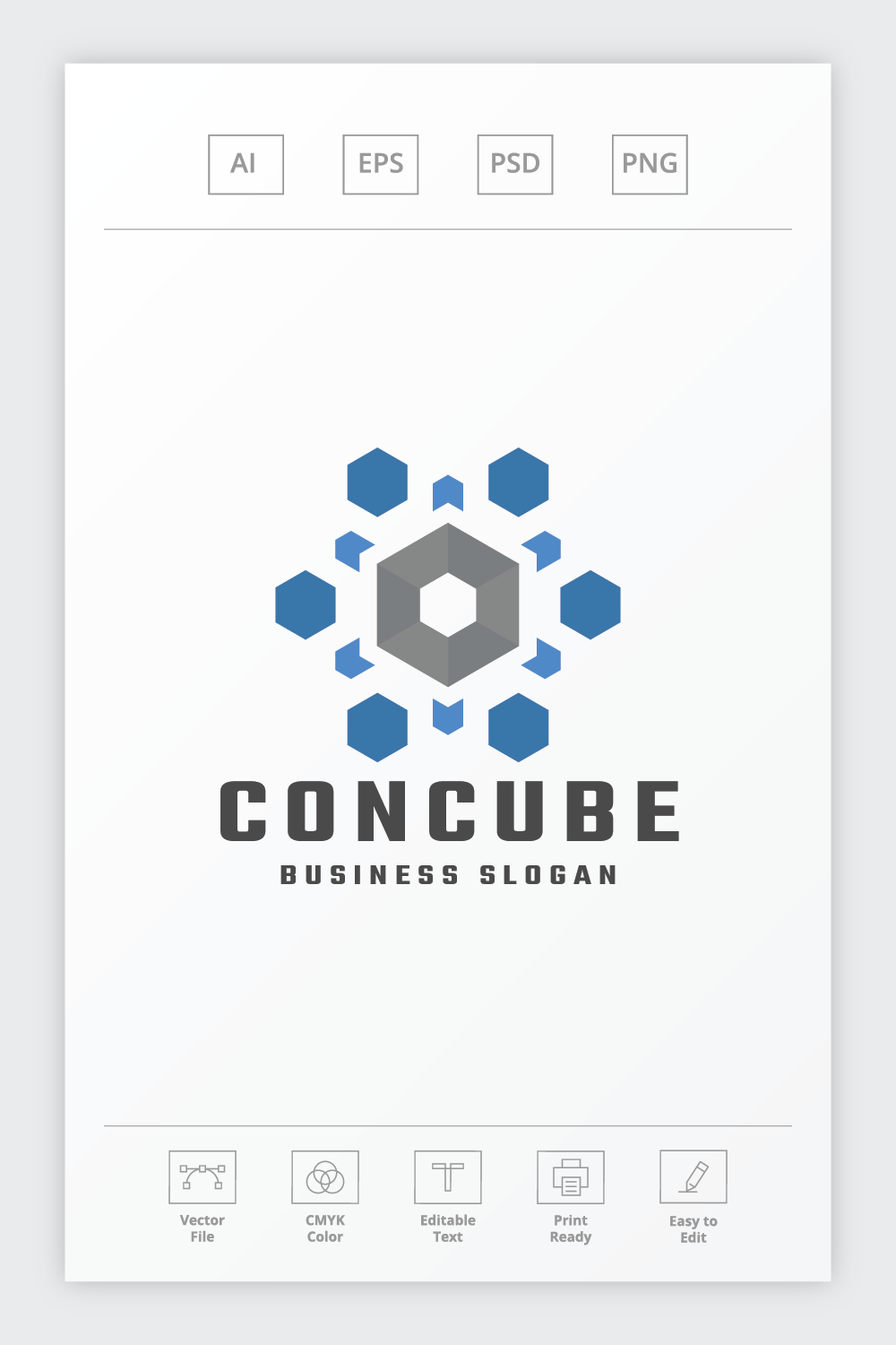 Connect and Share Cube Logo pinterest preview image.