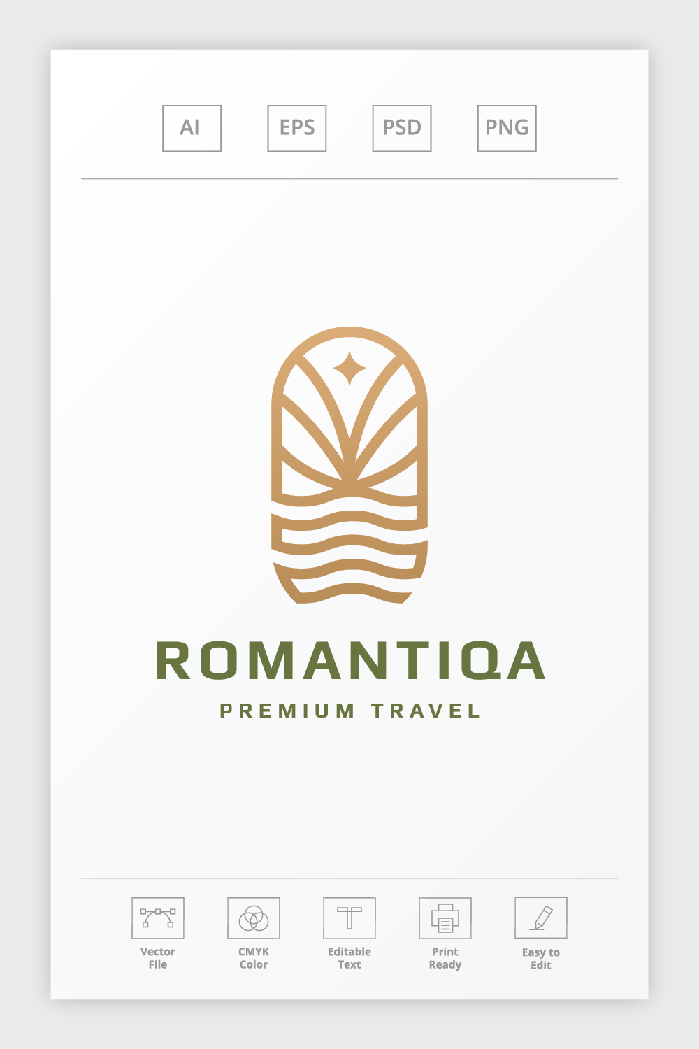 Romantic Travel Trip Logo pinterest preview image.