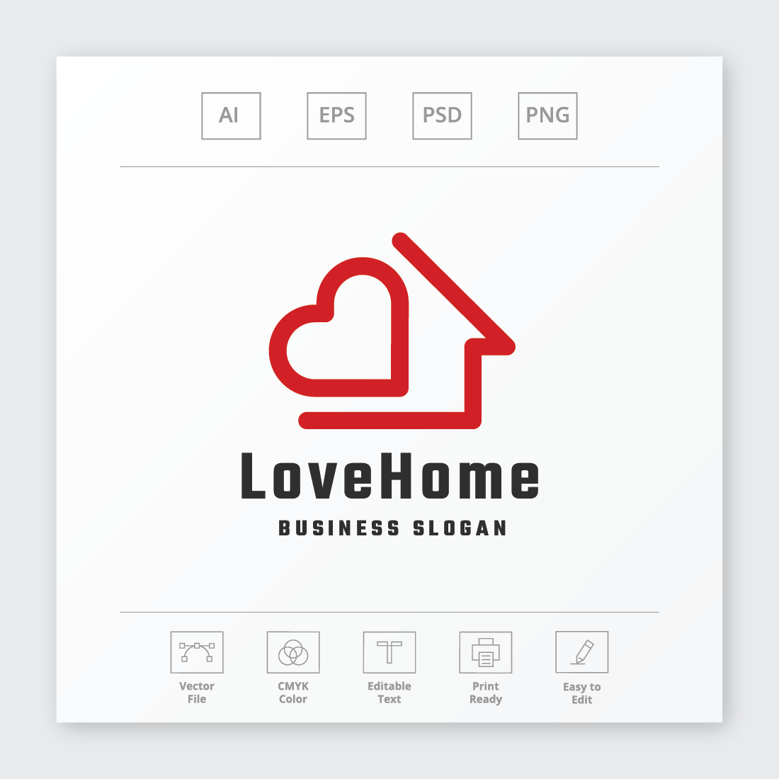 Love Home Real Estate Logo preview image.