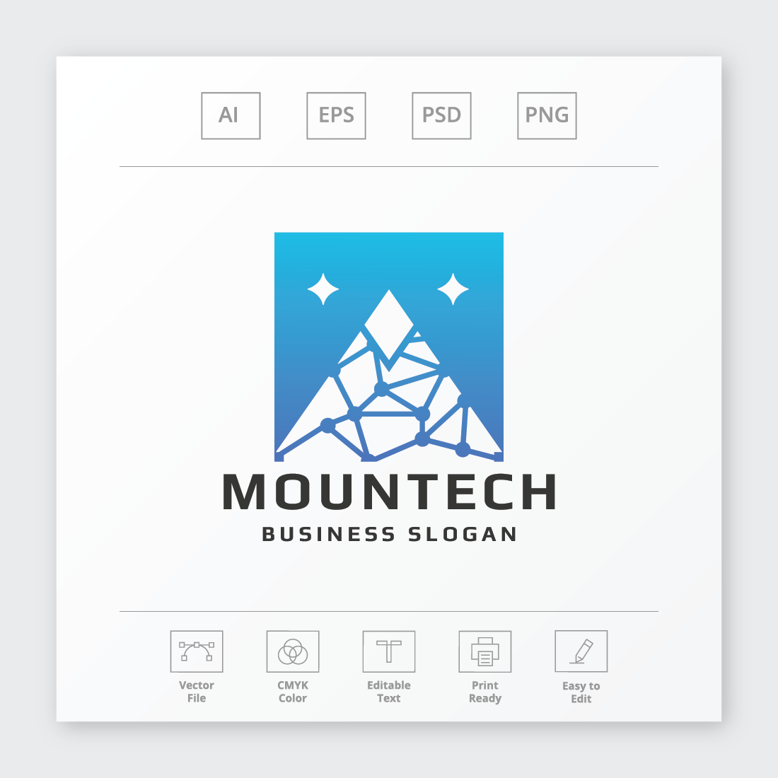 Mountain Tech Letter M Logo preview image.