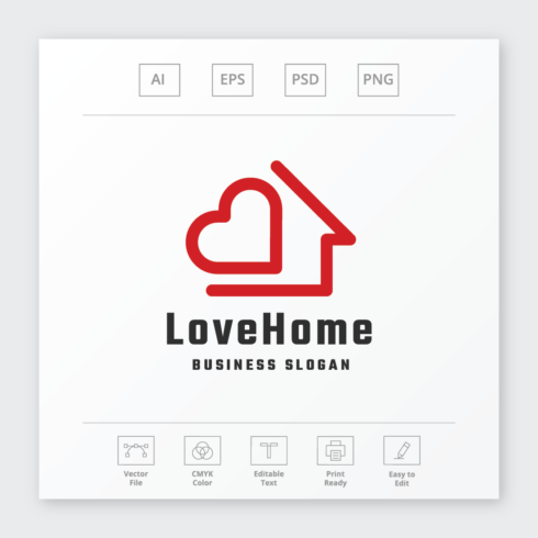 Love Home Real Estate Logo cover image.