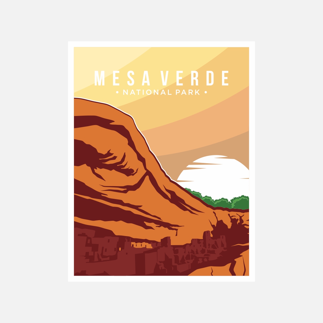 Mesa Verde national park poster vector illustration design – Only $8 preview image.