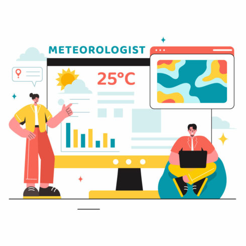 13 Meteorologist Vector Illustration cover image.
