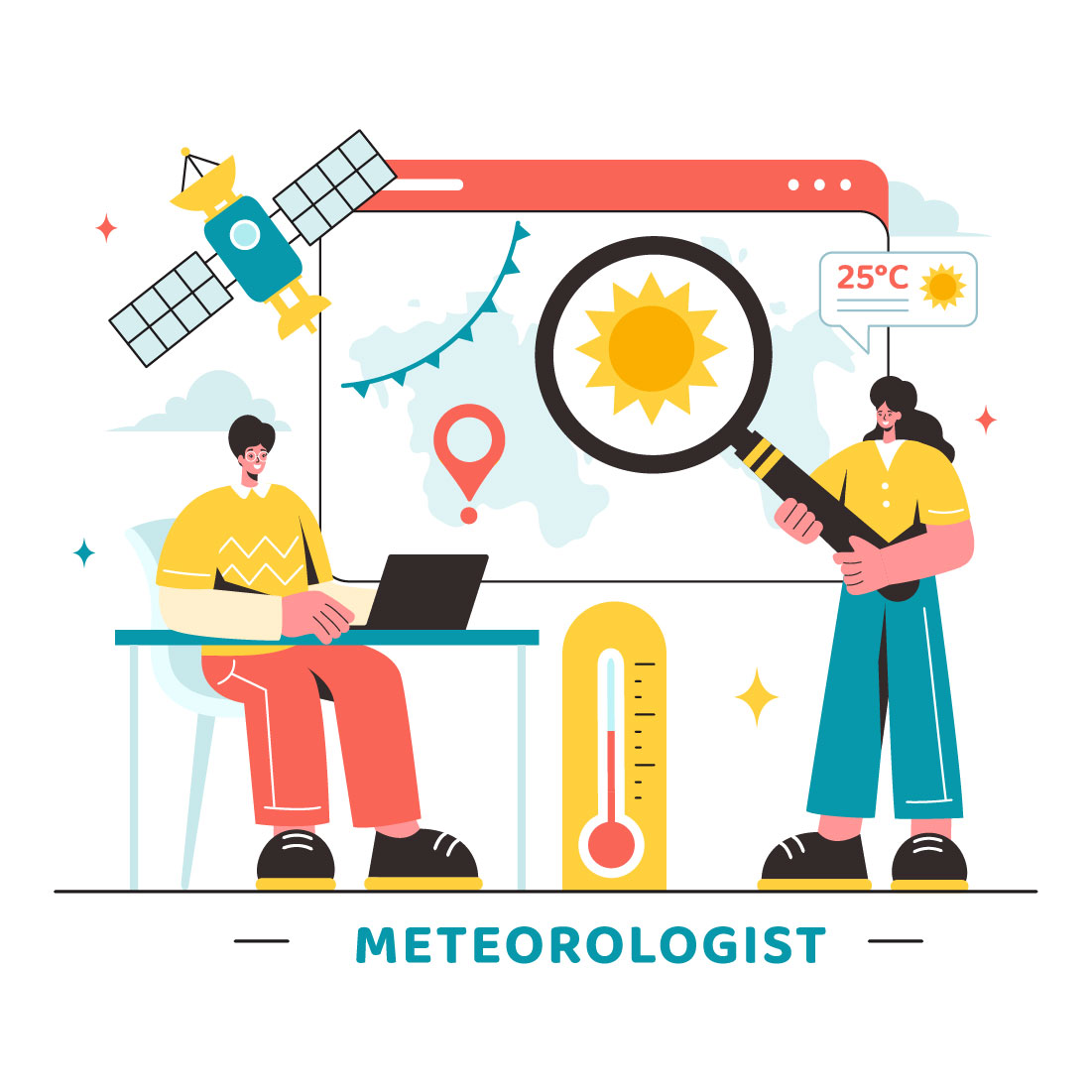 13 Meteorologist Vector Illustration preview image.