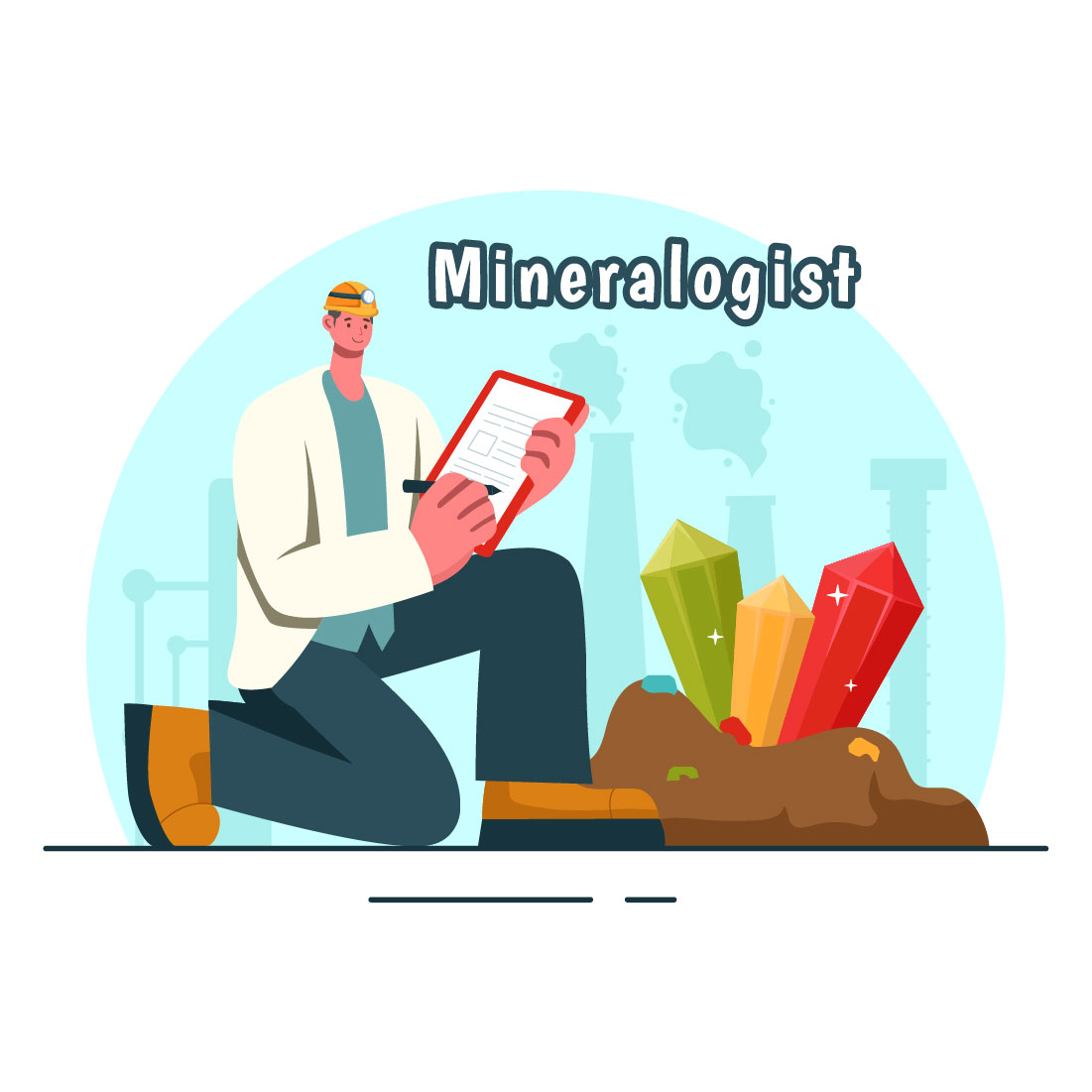 9 Mineralogist Vector Illustration cover image.