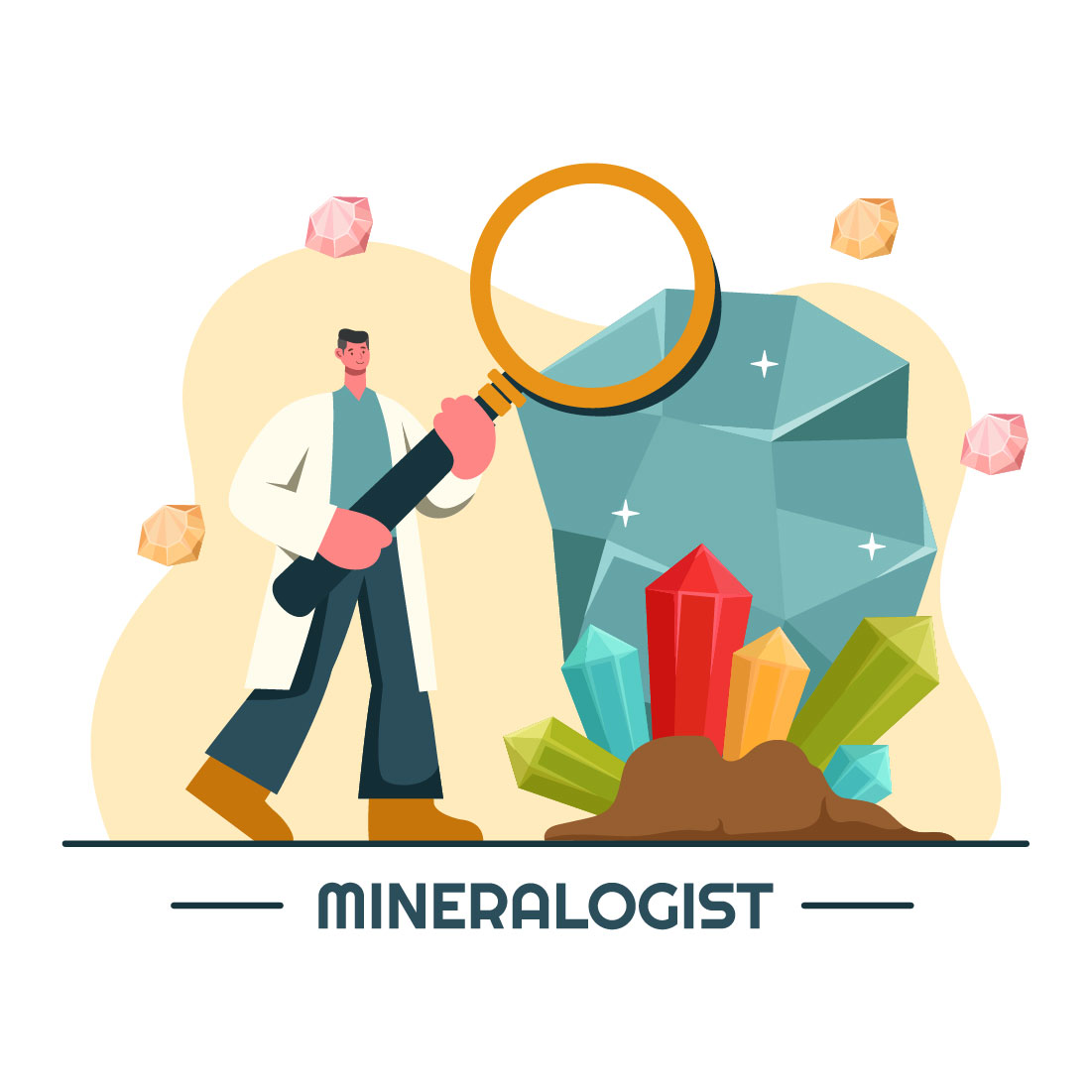 9 Mineralogist Vector Illustration preview image.