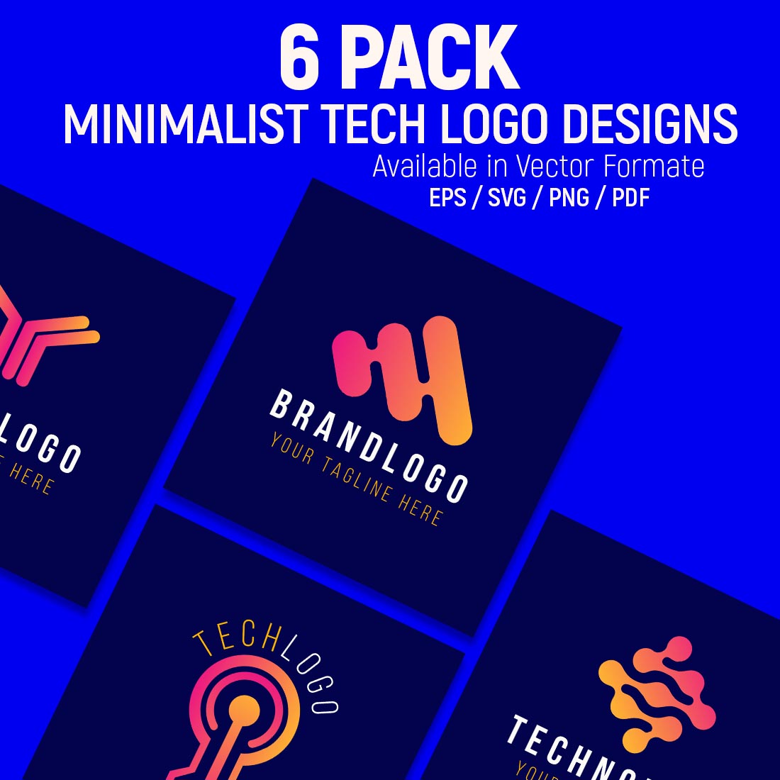 Minimalist Tech Logo Design Bundle cover image.