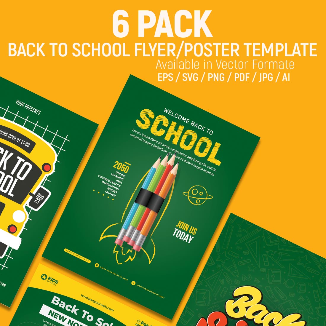Back to School Flyer-Poster Template cover image.