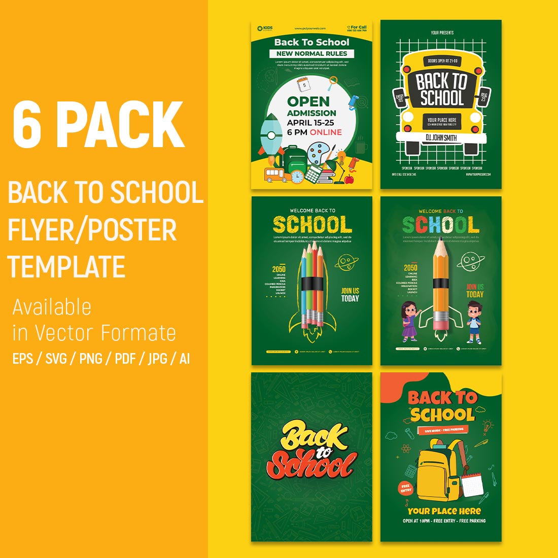 Back to School Flyer-Poster Template preview image.