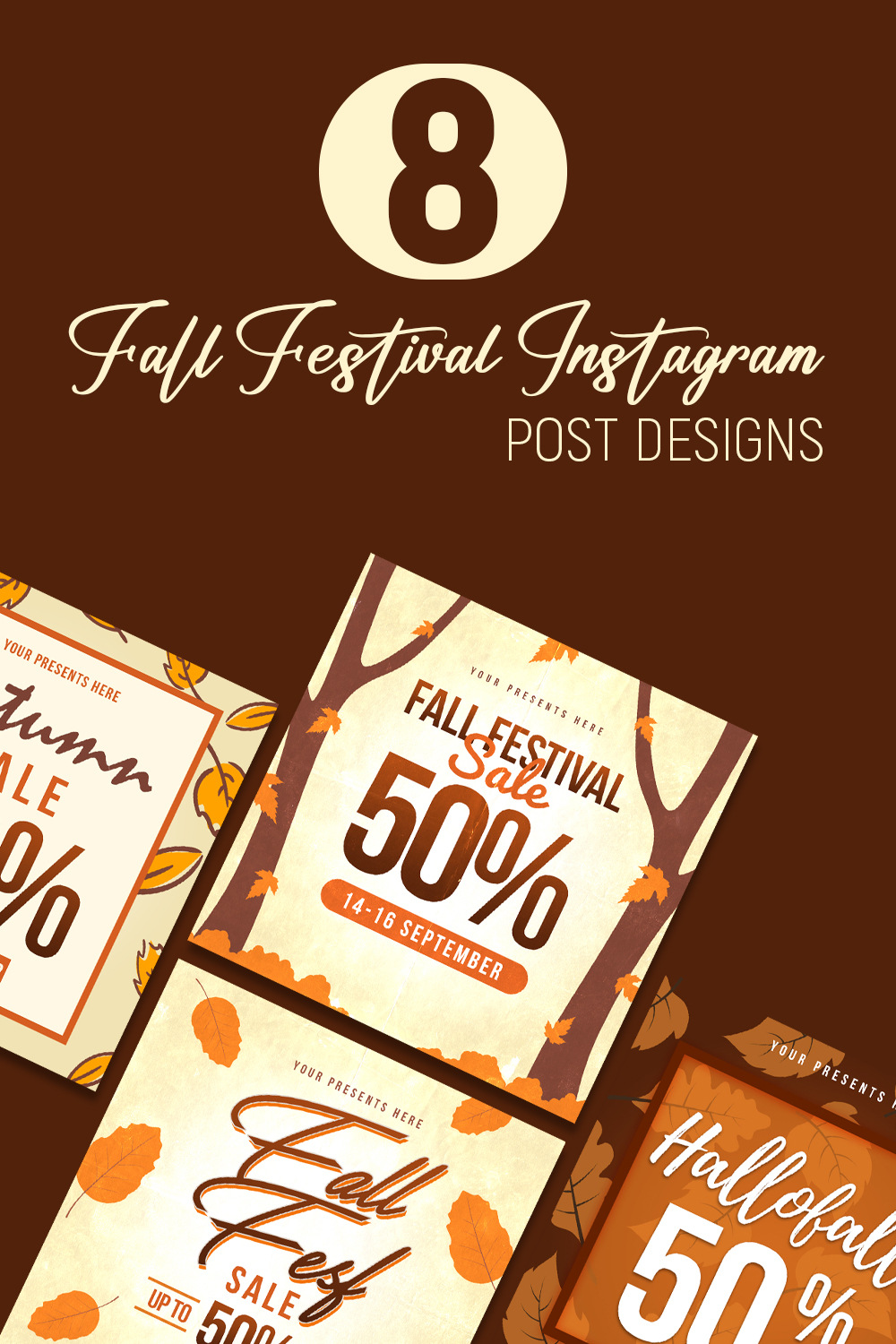 8 Fall Festival Instagram Post Design pinterest preview image.