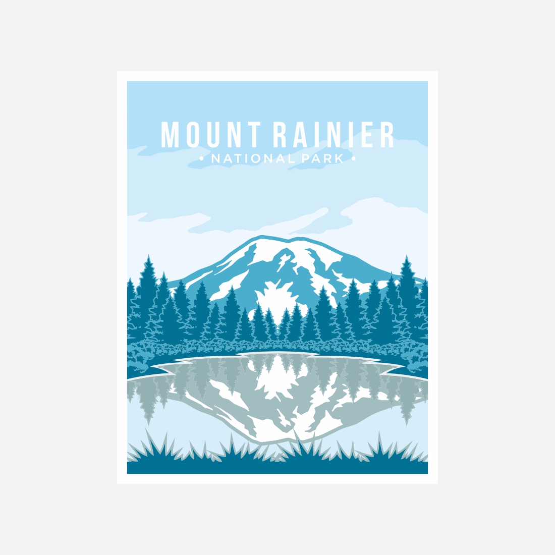 Mount Rainier national park poster vector illustration design – Only $8 cover image.