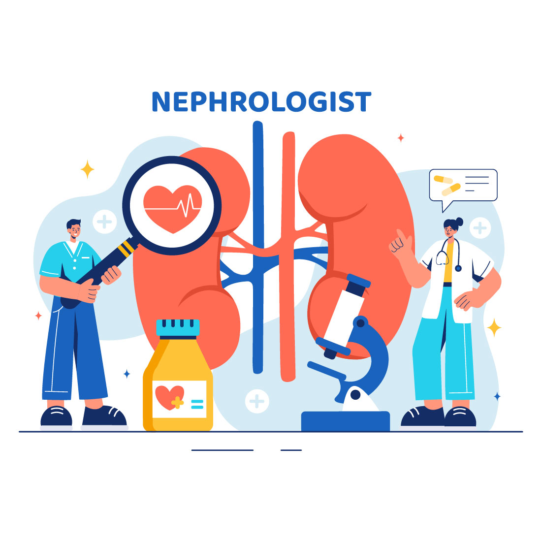 9 Nephrologist Vector Illustration cover image.