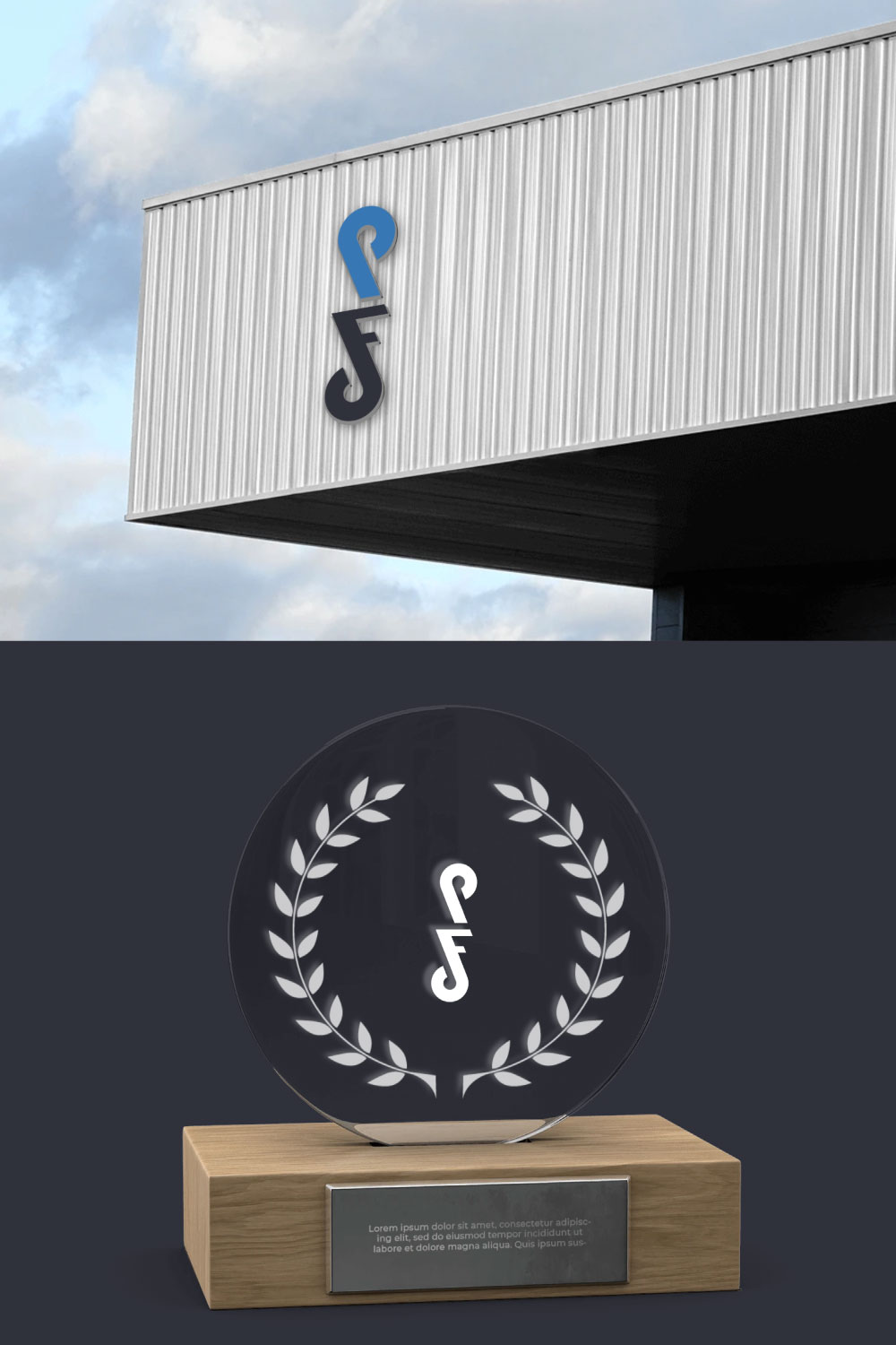 Stylish Initial FS/ SF Letter Logo Brand Identity Logo Template pinterest preview image.