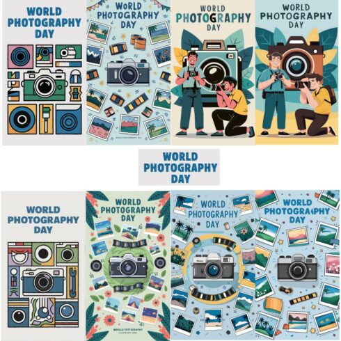World Photography Day,more than 70 Unique Illustrations cover image.