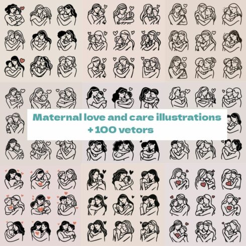 288 Maternal love and care illustrations cover image.