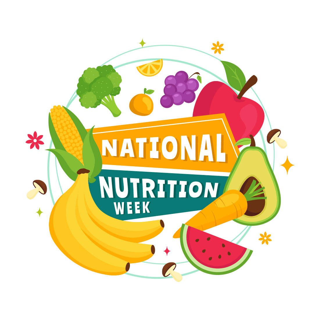 9 National Nutrition Week Day Illustration cover image.