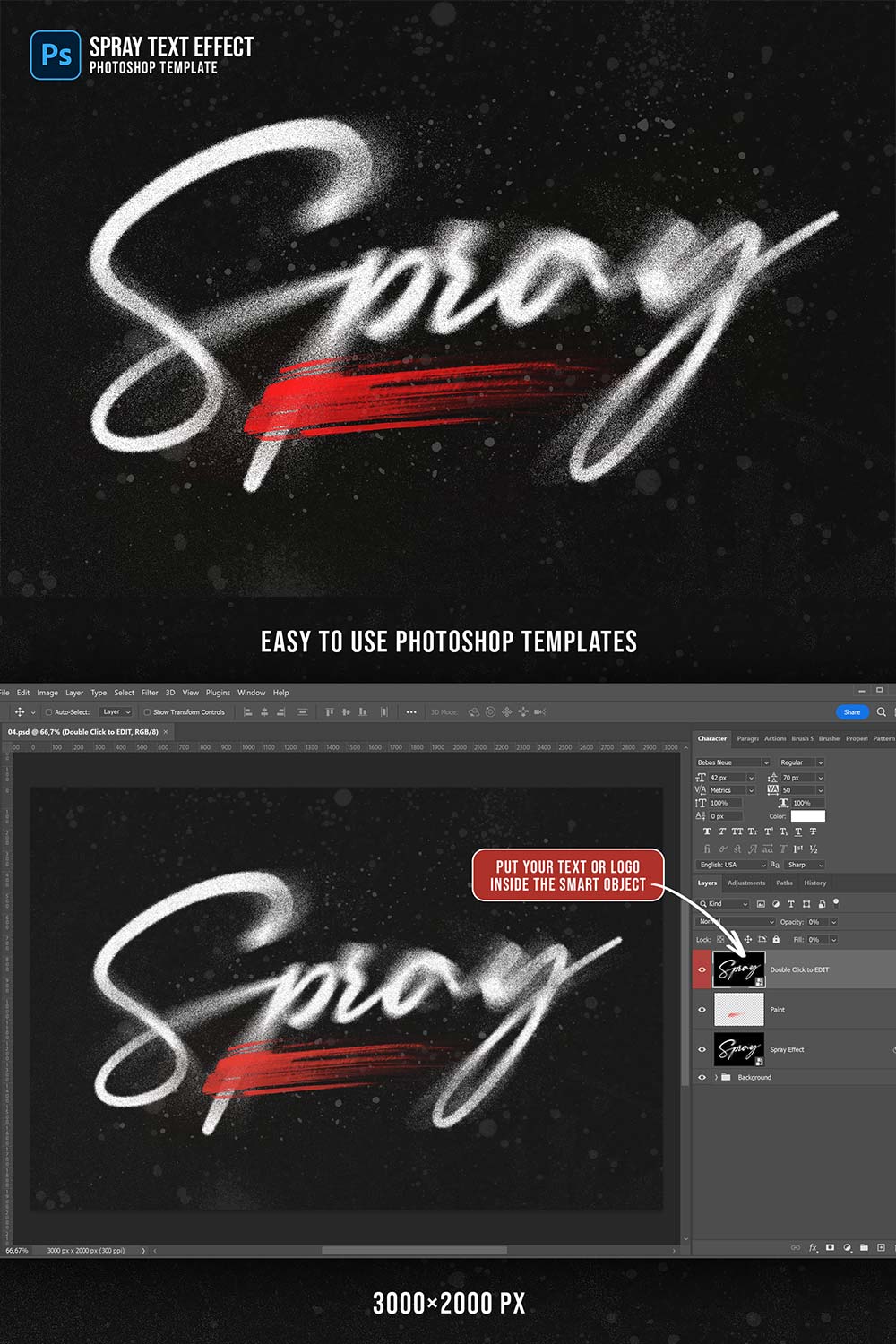 Spray Paint Text Effects pinterest preview image.