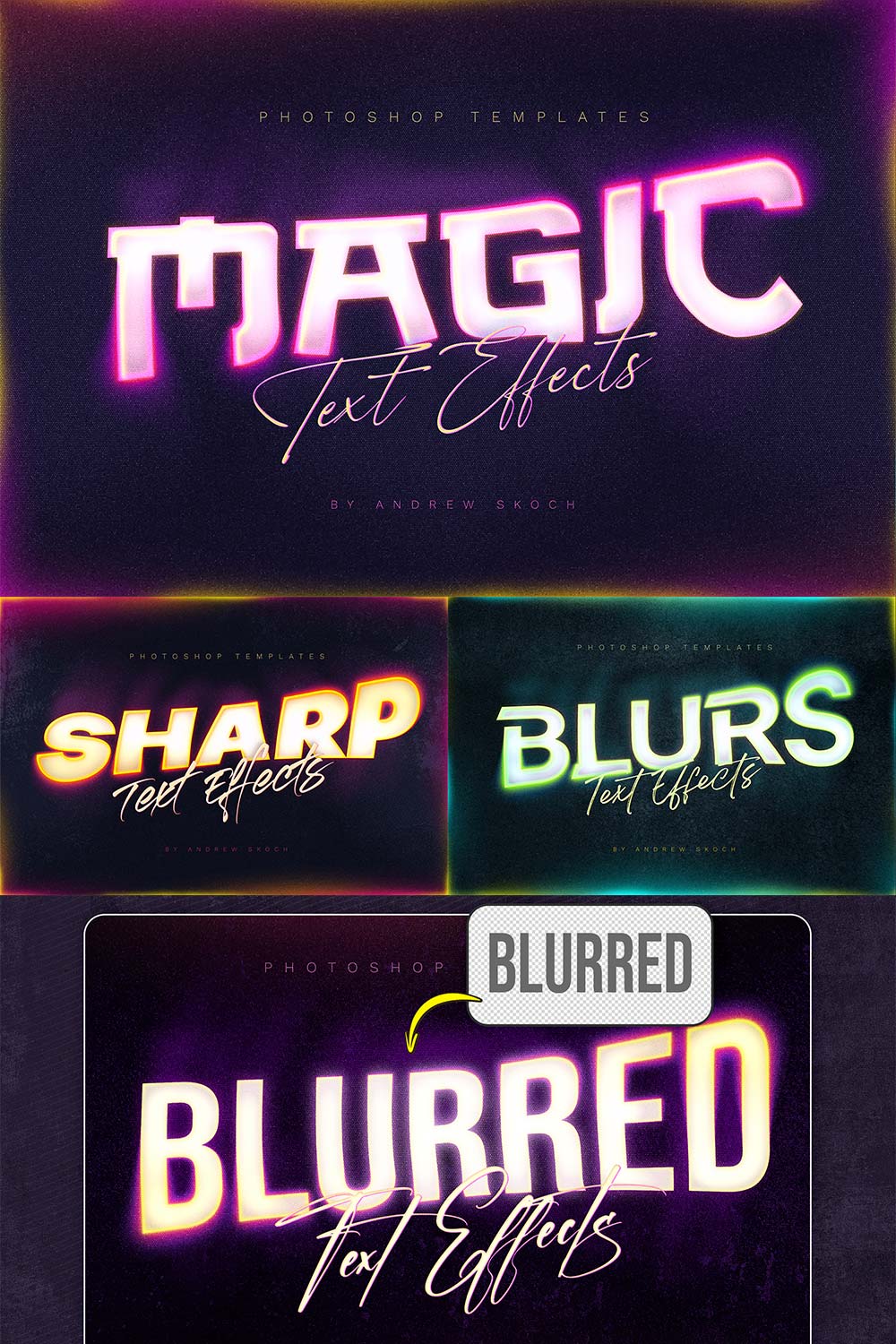 Gradient Blurred Text Effect pinterest preview image.