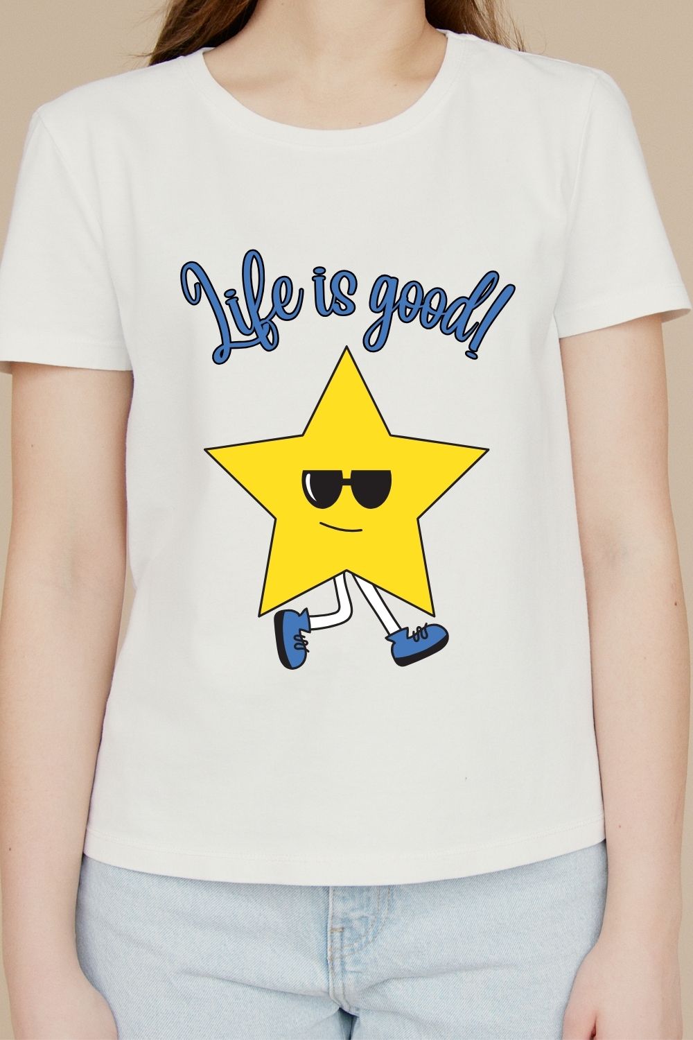 Life is good tshirt design pinterest preview image.