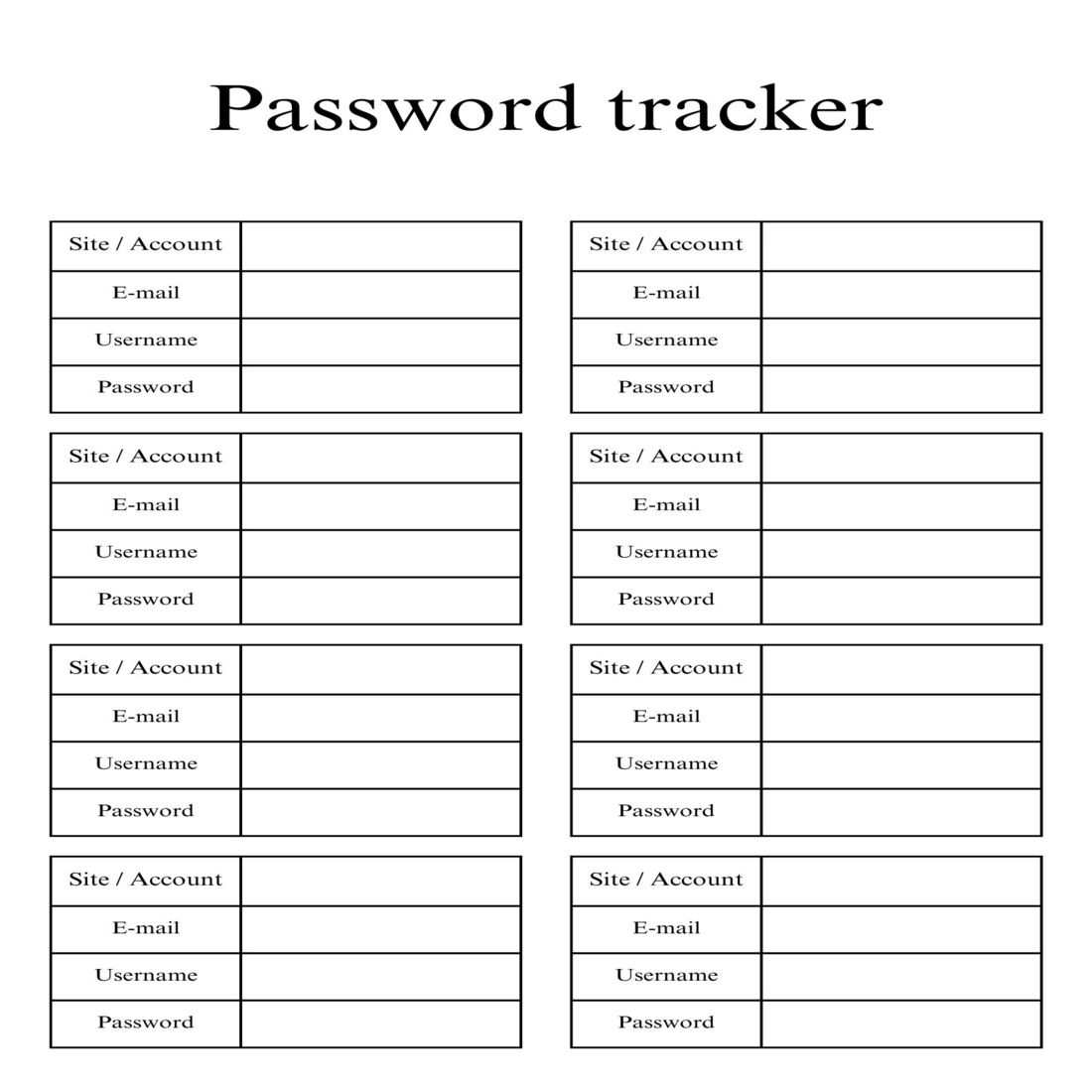 Password tracker preview image.