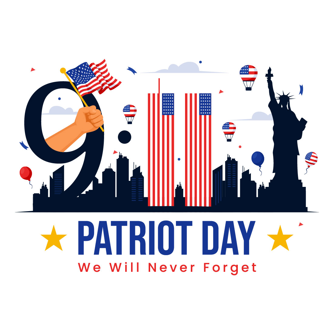 12 USA Patriot Day Illustration cover image.