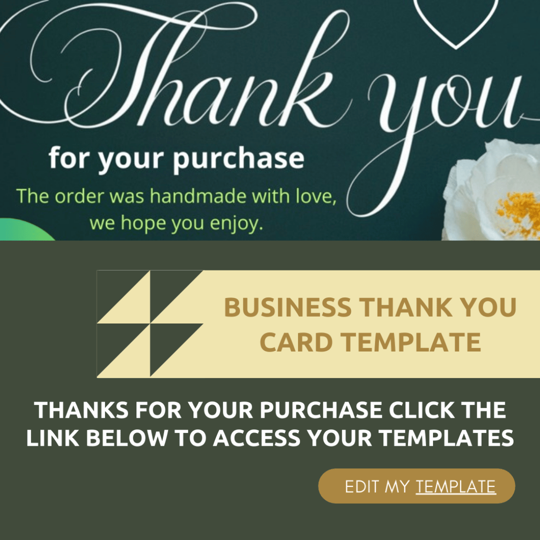 Elegant and Editable Thank You Card Template for Buyers – Professional Canva Design preview image.