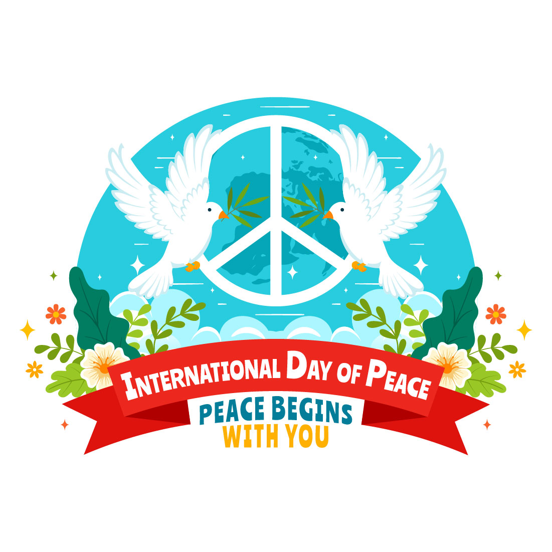 12 International Peace Day Illustration cover image.