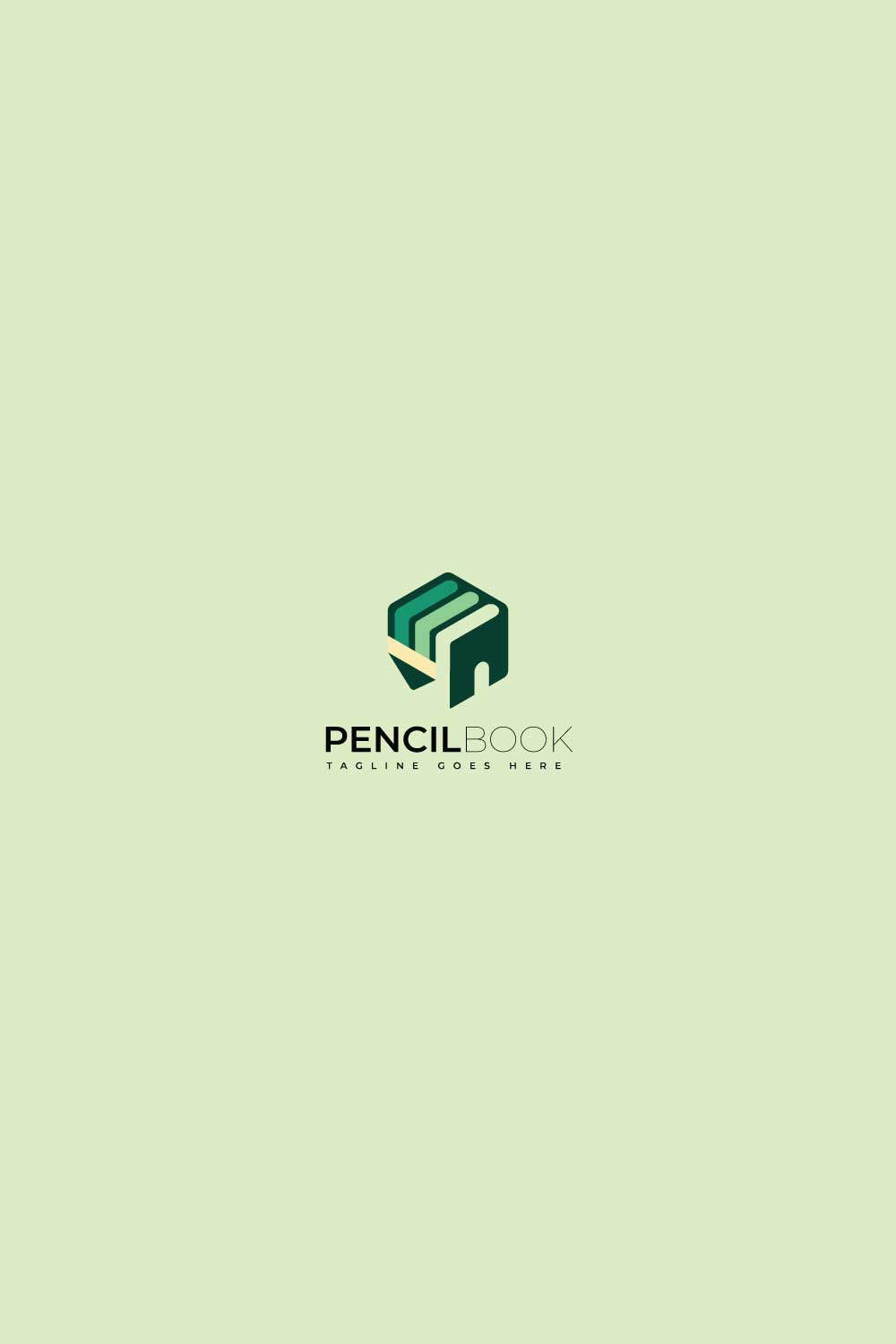 Hexagon Pencil Book Education Architecture Logo design pinterest preview image.