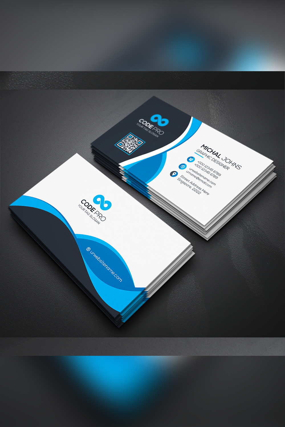 Corporate business cards Template pinterest preview image.