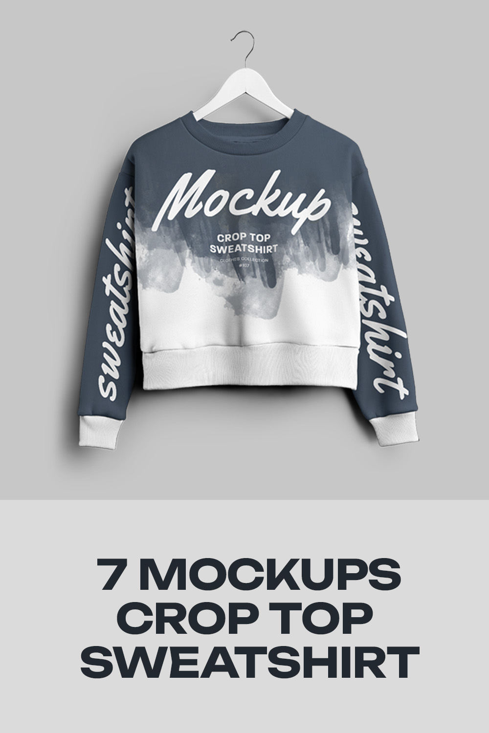 6 Mockups Crop Top Woman Sweatshirt pinterest preview image.