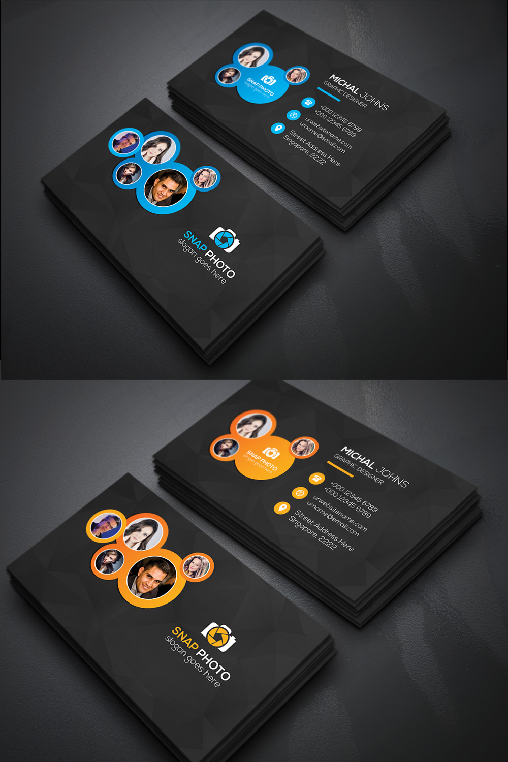 photography cards Template pinterest preview image.