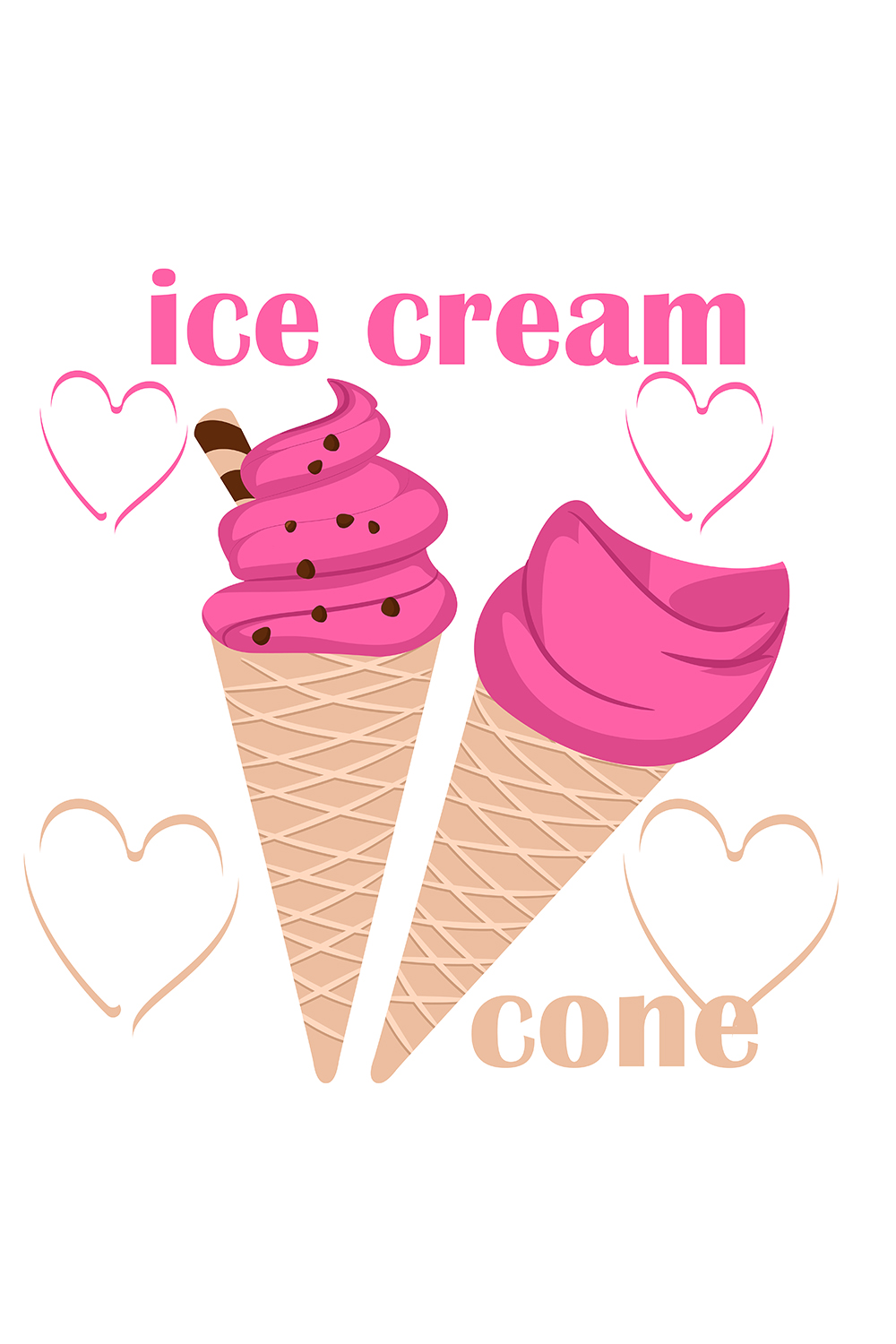 Ice cream cone, Ice cream in a waffle cone 2 templates pinterest preview image.