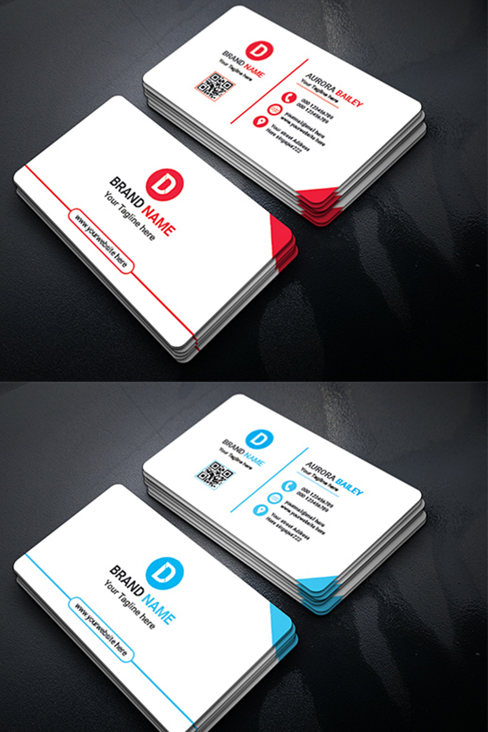 business card template pinterest preview image.