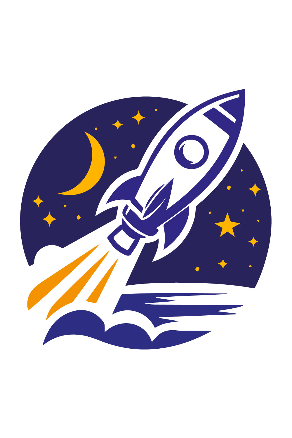 Rocket Launching vector for t-shirt pinterest preview image.